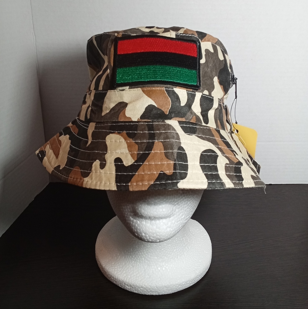 New RBG Flag Bucket Hat! Brown Camouflage. Approximately 22". Unisex
